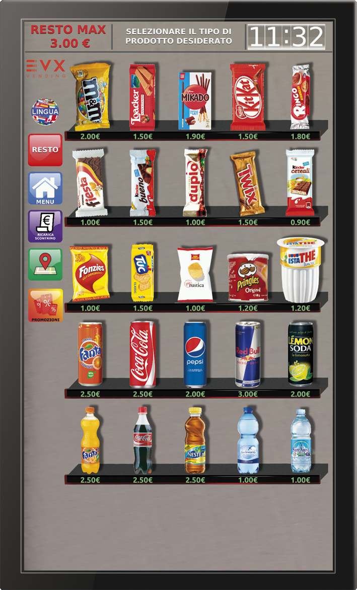 Dispaly Snacks EVX distributore automatico sigarette