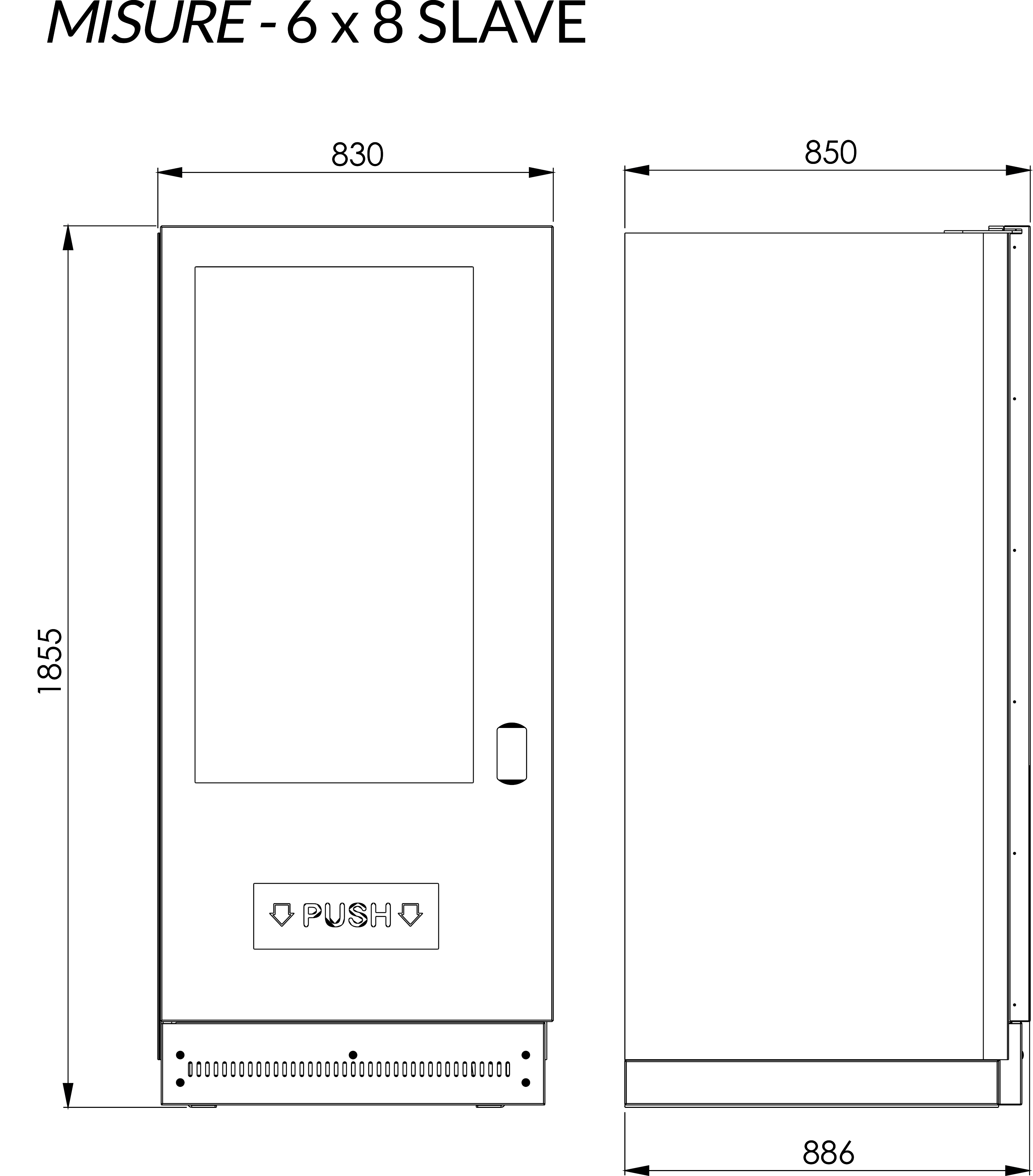 Misure Snack&Drinks Slave SS8 EVX Distributore automatico di snacks